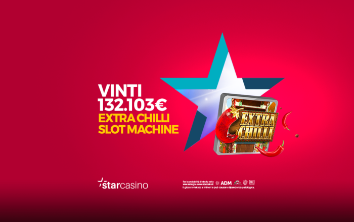 Vinti a Torino 132.103€ alla slot Extra Chilli su StarCasinò